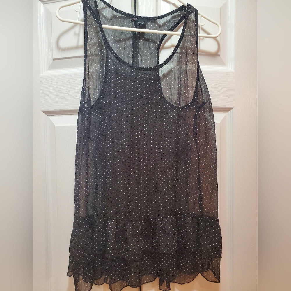 Fire los angeles Sheer Polk Dot Dress Top